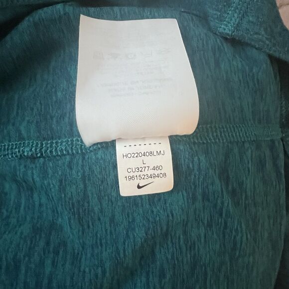 Nike Dri Fit Large Move to Zero Running Shirt Green Long Sleeve Crew Neck - Picture 10 of 11